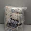 5x7 Washable Area Rug, Low Pile Faux Wool Carpet for Living Room, Bedroom, Dining Room, Vintage Flower Design, Non-Shedding Low-Pile Rug in Beige for High-Traffic Areas with Non-Slip Rubber Back