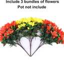 INSPRING Artificial Fake Flowers for Outdoors Spring Decoration, 3 Bundles Realistic Faux Azalea Plants Flower UV Resistant Silk Flowers for Outside Outdoor Planter Porch Patio Yard Garden Home, Mix