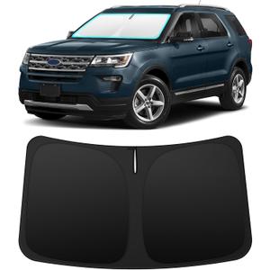 INSAUTO Custom Fit Windshield Sun Shade Accessories for Ford Explorer 2011-2019, Foldable Front Window Sunshade, UV & Heat Reflector, Keeps Interior Cool, Includes Storage Bag