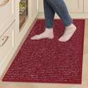 BEQHAUSE Kitchen Rugs 24"x36", Non-Slip Kitchen Mats for Floor, Super Absorbent and Stain Resistant Kitchen Rugs, Machine Washable Rugs for Kitchen, Hallway, Laundry & Sink, Red