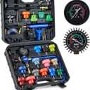 Orion Motor Tech Coolant Pressure Tester Kit, 31pc Master Coolant Vacuum Refill Kit with 23 Radiator Adapters, Radiator Cooling System Pressure Tester Kit with Vacuum Pump Vacuum Purge & Refill Tool (Black)
