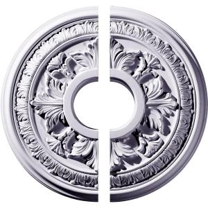 Ekena Millwork CM15BA2 15 3/8"OD x 4 1/4"ID x 1 1/2"P Baltimore Ceiling Medallion, Fits Canopies up to 5-1/2", 2 Piece