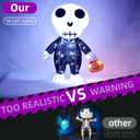 Halloween Decorations Outside Lighted Skeleton - HOYECHI Outdoor Halloween Decor Cute Skeleton Elf 2FT, Light Up Skeleton with 50 LED Lights, Ground Stakes, for Front Yard Porch Gardens Party