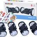 MAGBLOCK 4 Pcs Wheels Set for Hole Magnetic Building Blocks, Not for Non-Hole Magnetic Tiles, Wheel Bases for Kids Construction Magnet Toys - Build Trains, Cars, Trucks (Magnets Not Included)