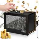 Wooden Money Box for Cash 8000, Plus Size Savings Challenge, Reusable Kakeibo Money Saving Vault for Adults Kids Boys Girls (8000 Dollars)