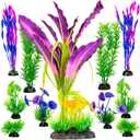 UNEAK Aquarium Plastic Plant Fish Tank XXL Decorations Medium/Large Resin Artificial Plants Flower Ornament Beta Goldfish Decoration Ornaments Freshwater & Saltwater Dcor (Mix)