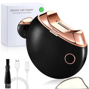 Minatee Automatic Nail Clipper, Electric Nail Clippers Safety Fingernail Cutter Nail Trimmer Scissors Gift for Caregivers, Elderly, Adults, Children, Care Communities(Black)