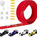 15Ft Flex Tracks Starter Kit Race Car Track for Kids, Race Car Ramp Track Compatible with Hot Wheels and Diecast 1/64th Cars, with Suction Cup and Storage Bag Portable Rolls Up Race, Children's Gifts