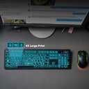 Backlit Large Print Wireless Keyboard and Mouse Combo, 2.4G Full Size Keyboards with Light Up Large Keys, Oversize Letters Keys Easy to See and Type, Quiet Keyboard Mouse for Windows, Laptop, PC (Black)