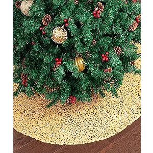 Mr. Pen Christmas Tree Skirt, 48 inch, Gold Christmas Tree Skirt Gold