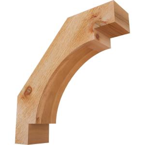 Ekena Millwork BRC04X16X16MRC00RWR 4"W x 16"D x 16"H Merced Rough Sawn Knee Brace, Western Red Cedar