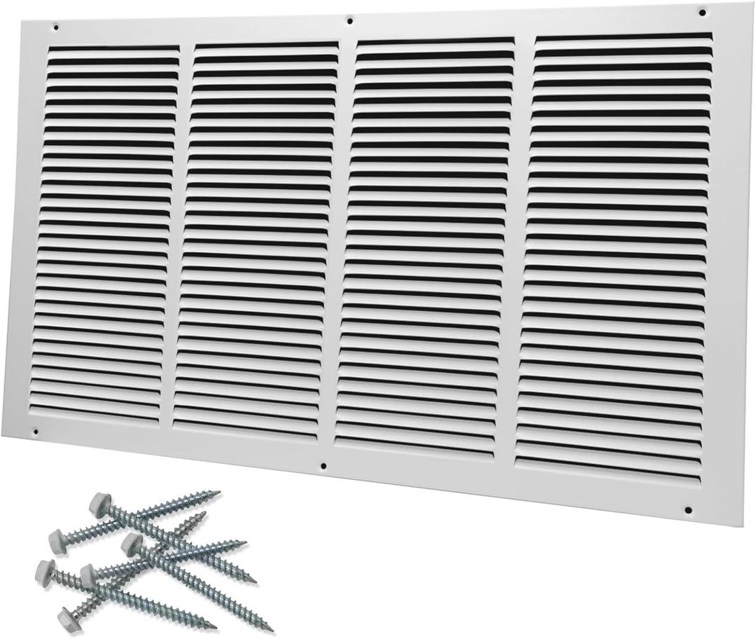 24"W x 14"H [Duct Opening Size] Steel Return Air Grille, Air Return Vent Cover for Ceiling and Sidewall - HVAC Air Vent Covers - [Outer Dimensions: 25.75"W x 15.75"H]
