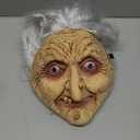 Old Lady Witch Mask with White Hair, for Halloween Costume Party, Masquerade