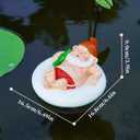 Floating Gnome Statue - Funny Relaxing Garden Gnome on Pool Float with Beer Bottle, Resin Water Figurine for Pond, Pool & Outdoor Decor, Novelty Gift