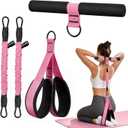 Upgraded Pedal Resistance Band with Handle, 2 Tubes Adjustable 60LBs Multifunction Exercise Bands for Core/ABS, Waist, Arm, Leg Workout & Home Gym, Portable Sit Up Exercise Equipment for Women & Men