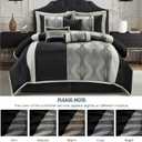 LANCO MODERN LIFESTYLE King Comforter Set, Black Silver, 7 Pieces Bed in a Bag, Ultra Soft Jacquard with Solid Piecework, Luxury Bed Set with Comforters, Bed Skirt, Pillow Shams and Decorative Pillows