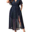 EYWOL Plus Size Holiday Dress: Cocktail Dresses for Women Wedding Guest - Formal Dresses for Women Evening - Party Dress Navy Blue, 2XL