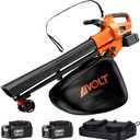 AIVOLT Cordless Leaf Vacuum Blower Mulcher with Battery and Charger, 2pcs 4.0Ah Battery Powered Leaf Vacuum with 40L Bag, 160MPH Air Speed, Turbo Mode, Suitable for Lawn Care Yard Cleaning