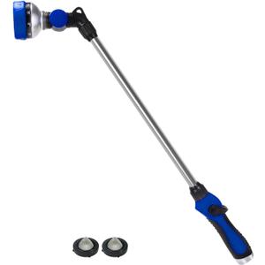 Watering Wand for Garden Hose, 24 Inch, Heavy Duty, 10 Spray Patterns, Thumb Control Hose Nozzle with 180° Pivoting Head, Ideal for Hanging Baskets, Plants and Shrubs