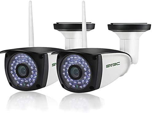 SV3C WiFi Security Cameras Outdoor, 2 Pack 1080P Two-Way Audio Exterior IP Camera, Outside Surveillance Cam Supports Motion Detection, ONVIF Conformance, IP66 Waterproof, RTSP,Max 128GB SD Card Record