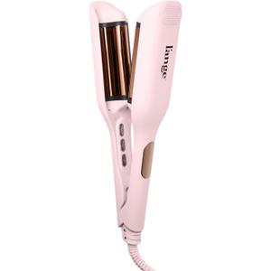 L'ANGE Hair SculptWaver Titanium Deep Wave Crimper | Modern Crimper for Easy, Uniform Waves & Sculpted Texture | Negative Ion Technology for Frizz-Free Shine & Smooth Hair (Blush - Small)