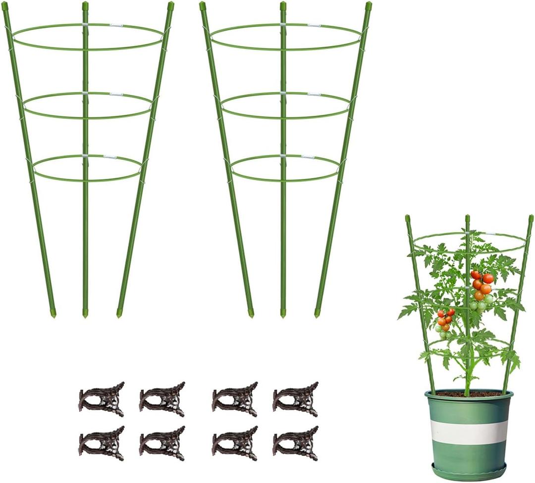 Garden Plant Support Tomato Cage, Upgrade Trellis for Climbing Plants, Plant Trellis Kits (2 Pack-18)