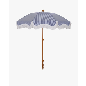 HERA'S PALACE 7ft Heavy Duty Beach Umbrella with Sand Anchor, Fringe Umbrella for Sand, UV 50+, Patio Umbrella with Tilt Pole for Garden Pool Backyard