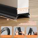 Door Sweep 38" Cuttable, Innovative Double-Layer Design with Brush Under Door Draft Stopper for Bottom of Door, Tool-Free Install Bottom Door Seal, Reusable Door Draft/Noise Blocker, Black