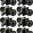 Goldenwarm Black Door Knobs, Matte Black Privacy Door Knob Interior, Square Interior DoorKnobs for Bedroom, Bathroom, (8 Pack)