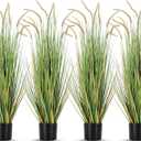 Jexine 4 Pieces Faux Plants Outdoor 4 ft Tall Artificial Grass Plant Potted Artificial Setaria Grass Faux Greenery Floor Plants for Housewarming Gift House Garden Lobby Outdoor (Green)