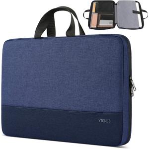 Ytonet Laptop Sleeve Case 15.6 Inch, Slim Water Resistant TSA Laptop Cover with Handle Protective Computer Carrying Case Compatible with HP Dell Lenovo Asus Notebooks, Dark Blue
