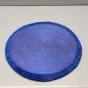 Set of 4 Glitter Braid Round Sparkle Polyester Round Placemat Coster, BlueCoster