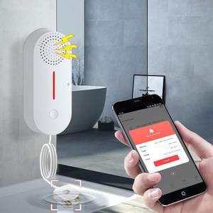 Water Detector Alarm, Smart Water Sensor Alarm Water Leak Detector, 100dB Water Detector Alarm with App Remote Monitor, Wireless Tank Level Monitor for Basement,Kitchen,Bathroom, 1PCS