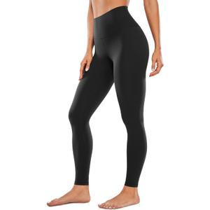 CRZ YOGA Womens Butterluxe High Waisted Yoga Leggings 28" - Double Seamed Buttery Soft Comfy Athletic Gym Workout Pants (Black) XS