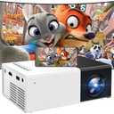 Mini Projector, iTJQ Portable Projector 1080P Supported for Indoor Outdoor Movies, Phone Projector Compatible with iOS/ Android, Laptop, TV Stick/ PS5, USB/HDMI/Type-C