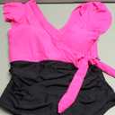 Blooming Jelly Women's Tummy Control Swimsuits Slimming One Piece Bathing Suit Ruffle Wrap V Neck Swimwear XL