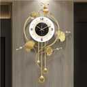Wall Clock, Large Gold Wall Clock for Living Room DecorUnique Office Clocks Battery OperatedOversized Modern Wall Art for Bedroom,Farmhouse,Office Wall Decor 17.7 X 28.3 Inches