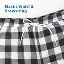 Womens Pajama Pants Comfy Plaid Lounge Pants Casual Stretch Sleepwear Bottoms with Pockets (Black)