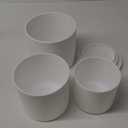 8/7/6 inch Plant Pots, Set of 3 Cylinder Flower Pots for Outdoor Indoor Plants, Decorative Plastic Planters with Drainage Holes and Saucers for Garden House Plants, White