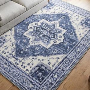 Muddy Mat® Admiral 5ft x 7ft Washable Muddy Carpet for Living Room, Bedroom & Dining Room – Modern Soft Low Pile Non Slip Carpet – Pet Friendly Waterproof Foldable Area Rugs for Home