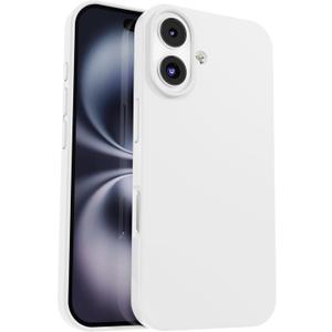 IceSword Compatible with iPhone 16 Case White, Silicone Phone Case Cover Slim Thin Protective, Soft Neutral Premium Gel Anti Scratch Men Women Minimalist [Shockproof] 6.1 inch iP16 - White