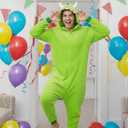 XXLOG Adult Onesie Halloween Costume Unisex Animal Pajamas Cosplay One Piece Sleepwear for Women and Men (Green, S)
