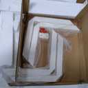 Round Dining Table, 42" Kitchen Dining Table for 4-6, Small Round Table with Metal Cross Legs, Modern Round Dining Room Table for Kitchen, Apartment, Living Room, White Marble