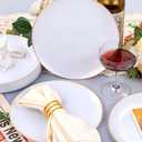 Festiva 50Pcs Gold Plastic Plates - 9 Inch White Plastic Plates with Gold Rim - Disposable Dinner Plates - include 50 salad&pasta Plate Perfect for Party&Wedding&Thanksgiving &Christmas