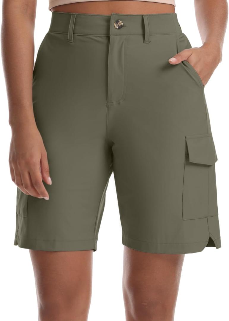 Womens Lightweight Hiking Shorts Stretch Quick Dry Cargo Shorts with Pockets for Casual Golf Travel and Workout (XL)