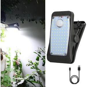 New Enhanced 73 LED Outdoor Solar Clip Light, Portable Lighting with Motion Sensor, Waterproof Solar&USB Powered Courtyard Atmosphere Decorative Lights,3 Modes Path Light.