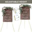 DANMO Easel Stand for Wedding Sign Poster 63'' Instant Display Floor Adjustable Metal Art Easel Gold