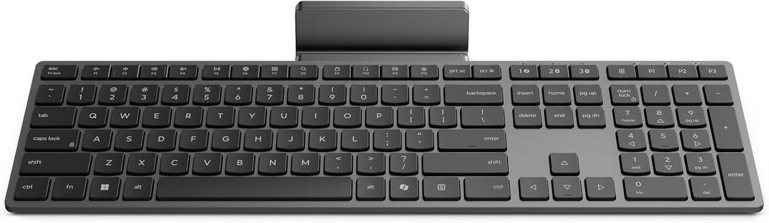 Lenovo 700 Modern Wireless Keyboard, 2.4 GHz Dongle & Dual Bluetooth Connection, AES-128 Encryption, 36 Month Battery Life, Luna Grey