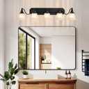 Black Vintage Bathroom Vanity Light Fixture, 5-Light Vanity Light for Bathroom, Antique Matte Black Finish with Crystal Glass Shade, Lighting Fixtures Over Mirror for Bedroom Living Room