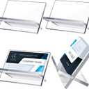 Sintuff 8 Pack Acrylic Business Card Holders for Desk Heavy Duty Clear Plastic Name Card Display Desktop Stand Organizer for Exhibition, Office, Restaurant, 50 Capacity